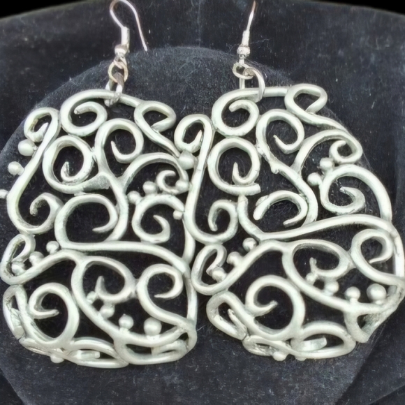 Vintage Scrollwork‎ statement earrings - Picture 1 of 7